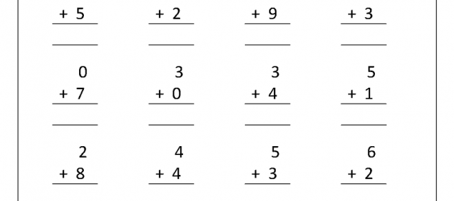 Kindergarten Addition Math Practice Worksheet