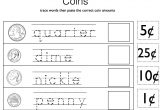 Kindergarten Counting Coins Practice