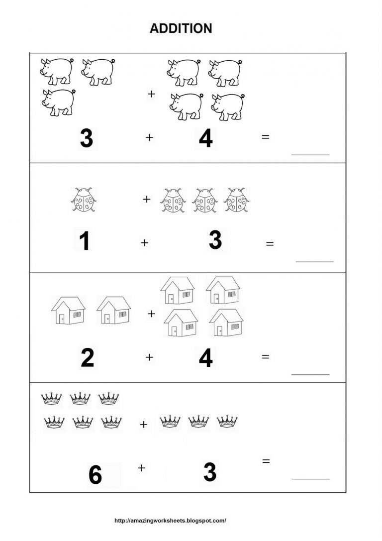 Kindergarten Math Addition Practice Worksheet MySchoolsMath