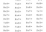3rd Grade Multiplication Math Facts Practice
