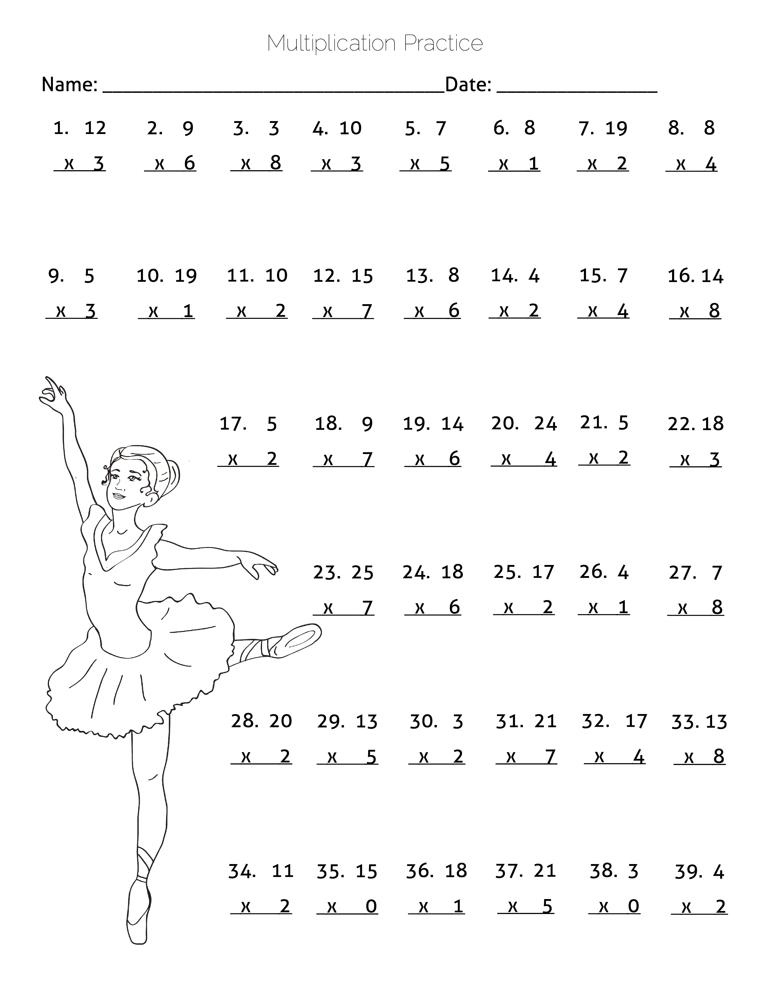 Multiplication Exercises For Grade 3