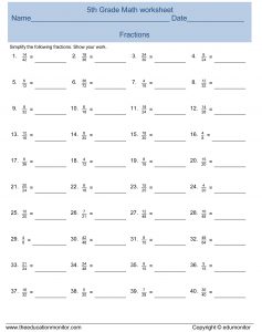 5th grade math facts and printable worksheets 2018