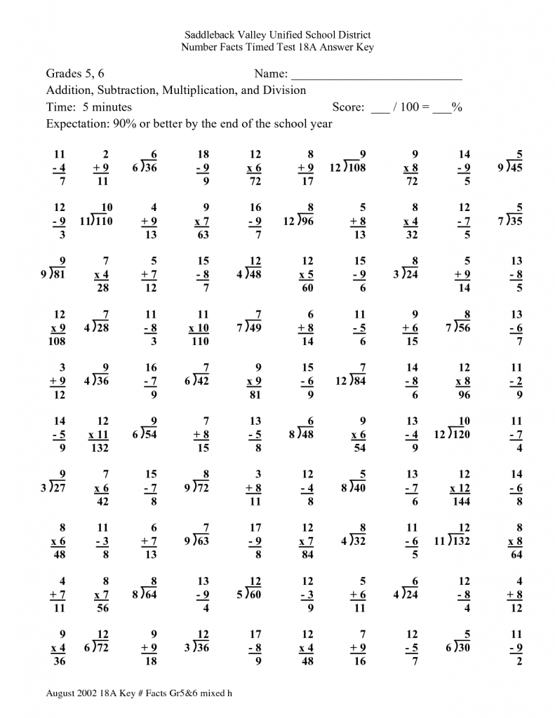 addition-subtraction-multiplication-and-division-math-facts-with