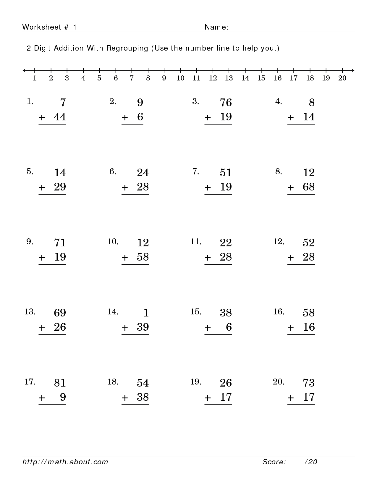 Addition With Regrouping Practice MySchoolsMath