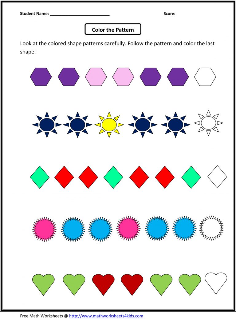 Patterns Practice Worksheet for 2nd Grade