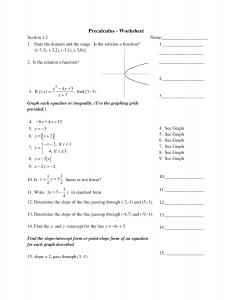 Precalculus Printable Worksheet