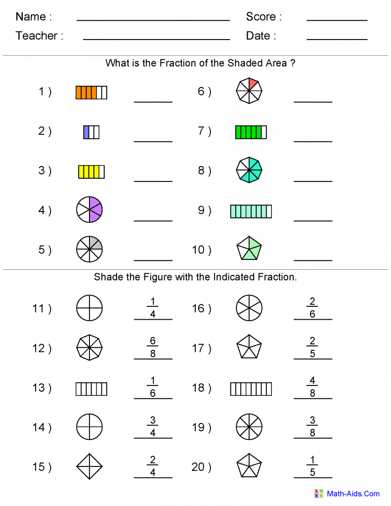 Printable 5th Grade Fractions Practice Worksheet