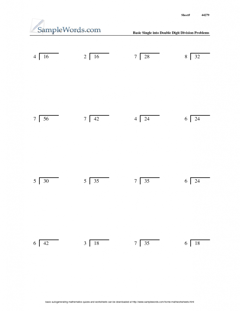 Single and Double Digit Division MySchoolsMath com