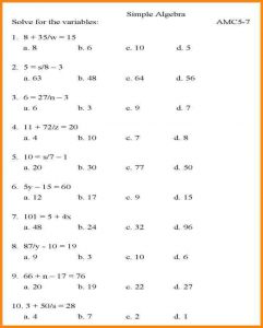 Algebra - Solve for Variables