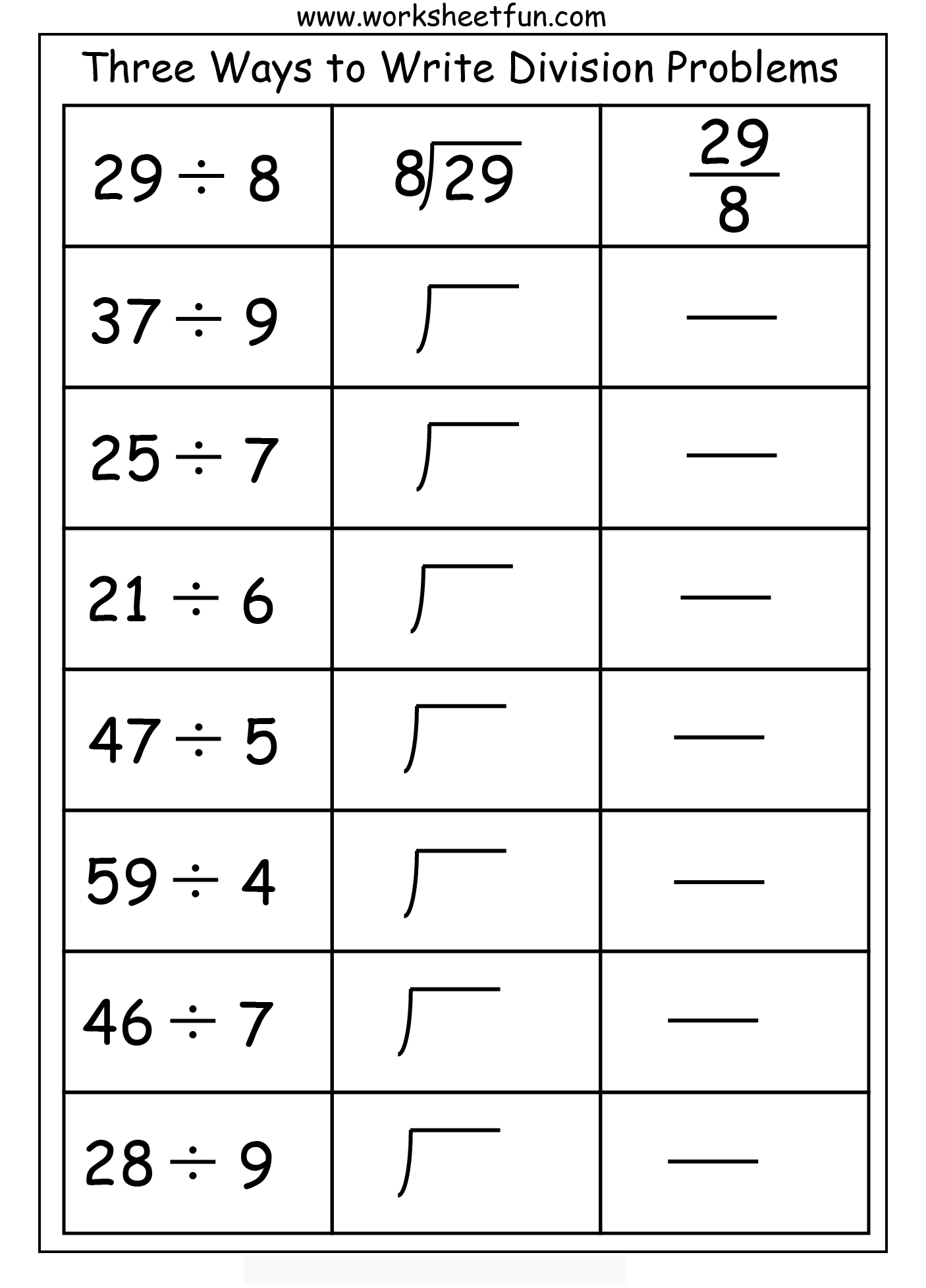 Three Ways To Do Division Practice