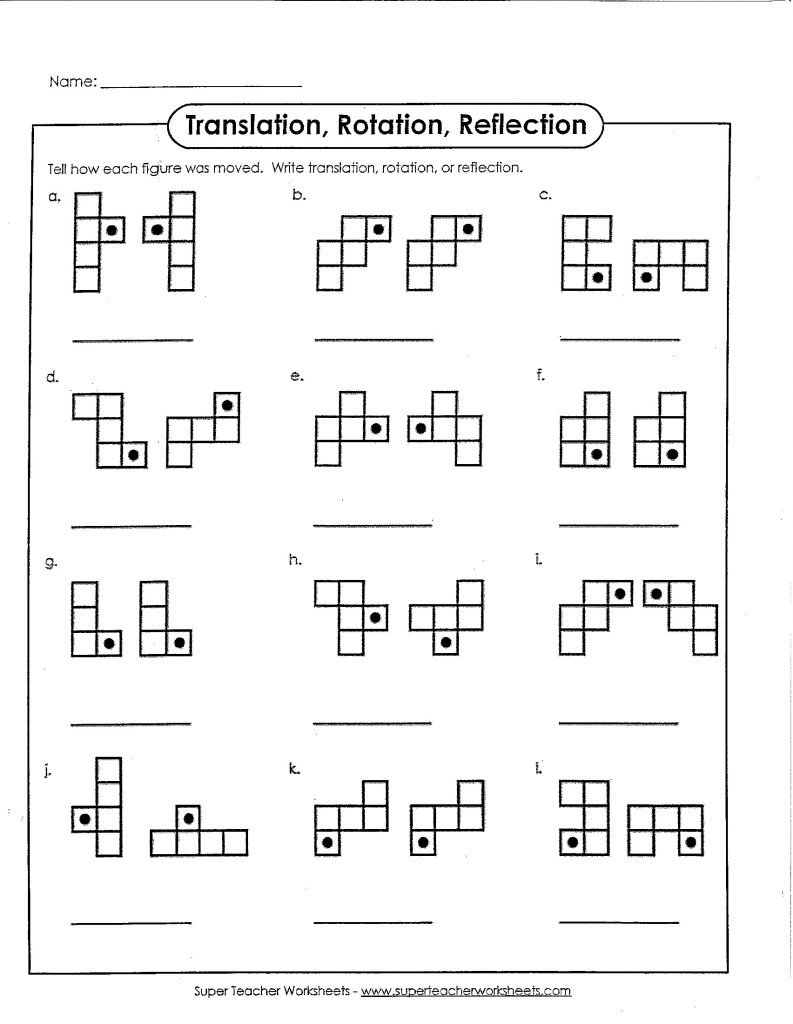 Rotations Worksheet 8th Grade