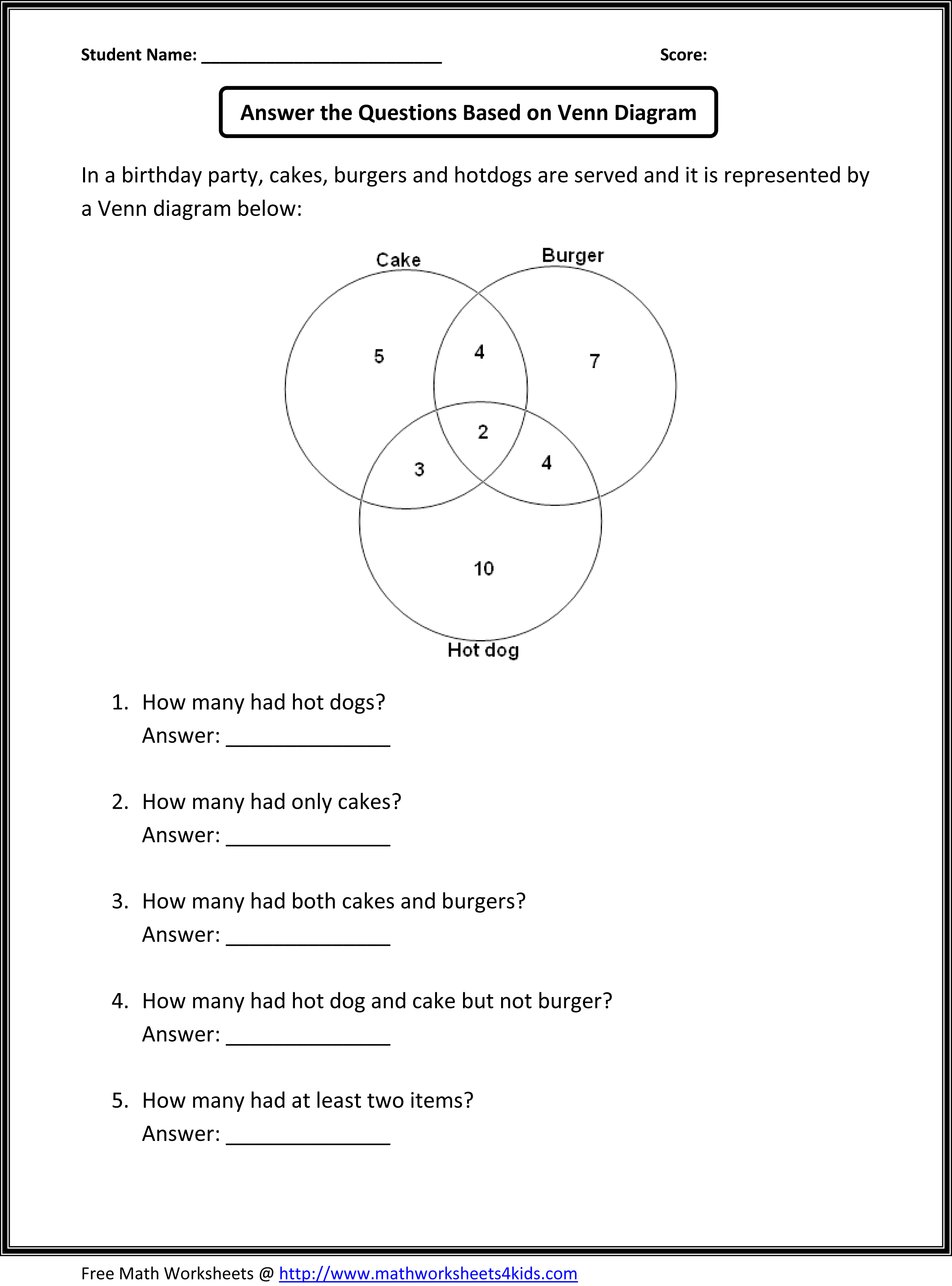 Venn Diagram Practice Worksheet MySchoolsMath